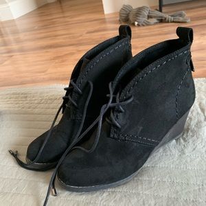 SO Black Suede Booties